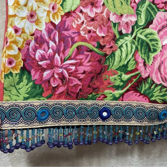 Mica floral tapestry midi skirt beaded mirrored trim women’s size 10 coquette - Picture 6 of 8